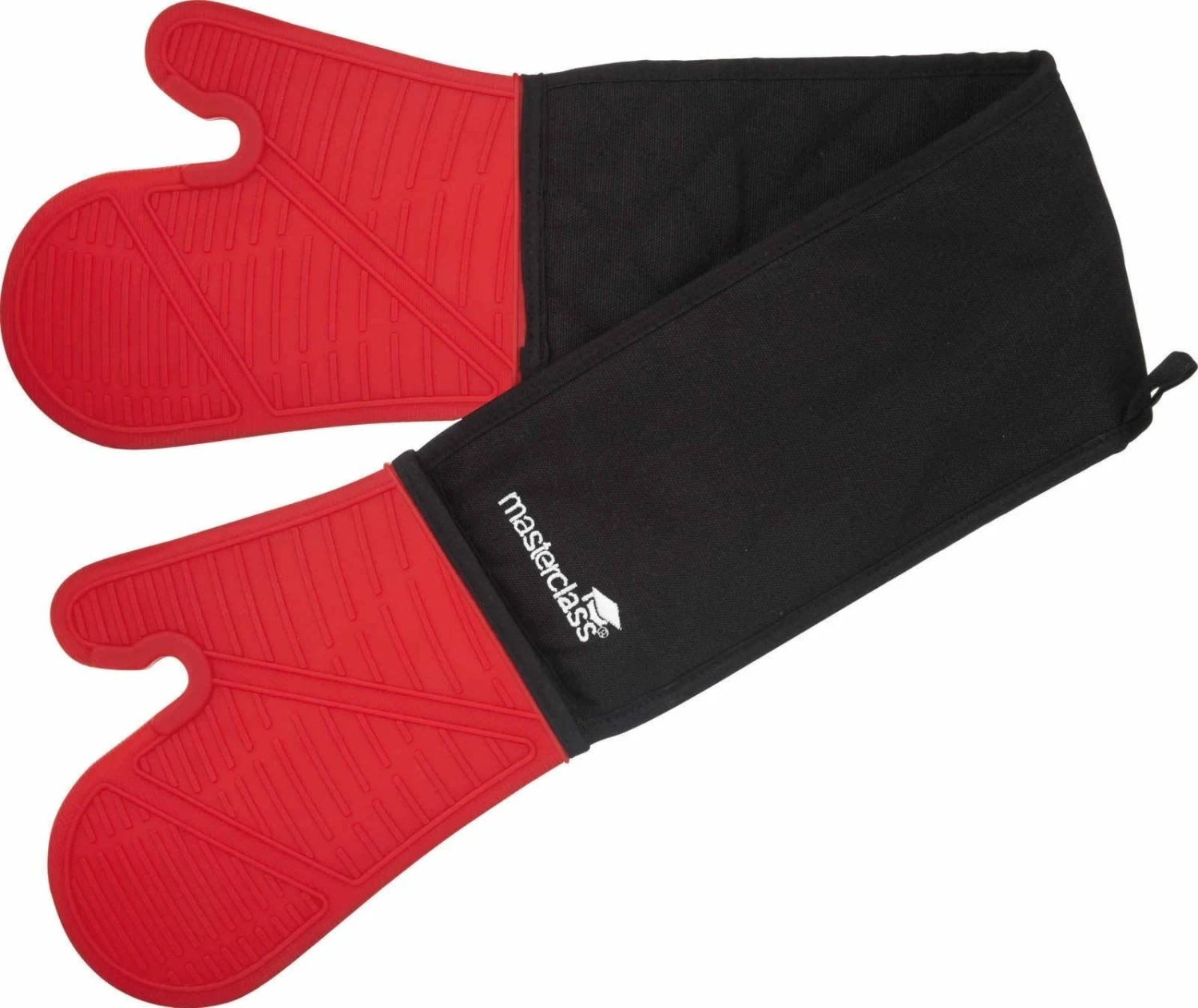 Masterclass Seamless Silicone Double Oven Glove Red 3 Masterclass Seamless Silicone Double Oven Glove Red