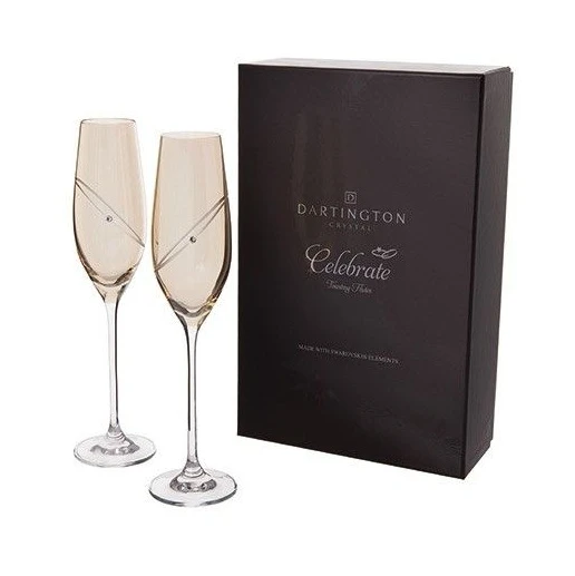 Dartington Celebration Glitz Gold Champagne Flutes 3 Dartington Celebration Glitz Gold Champagne Flutes