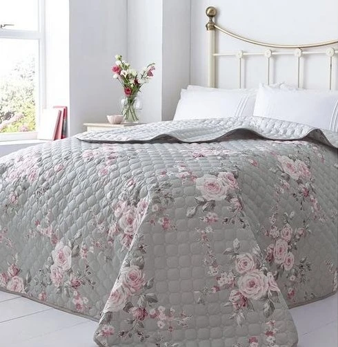 Catherine Lansfield Canterbury Bedspread - Grey 3 Catherine Lansfield Canterbury Bedspread - Grey