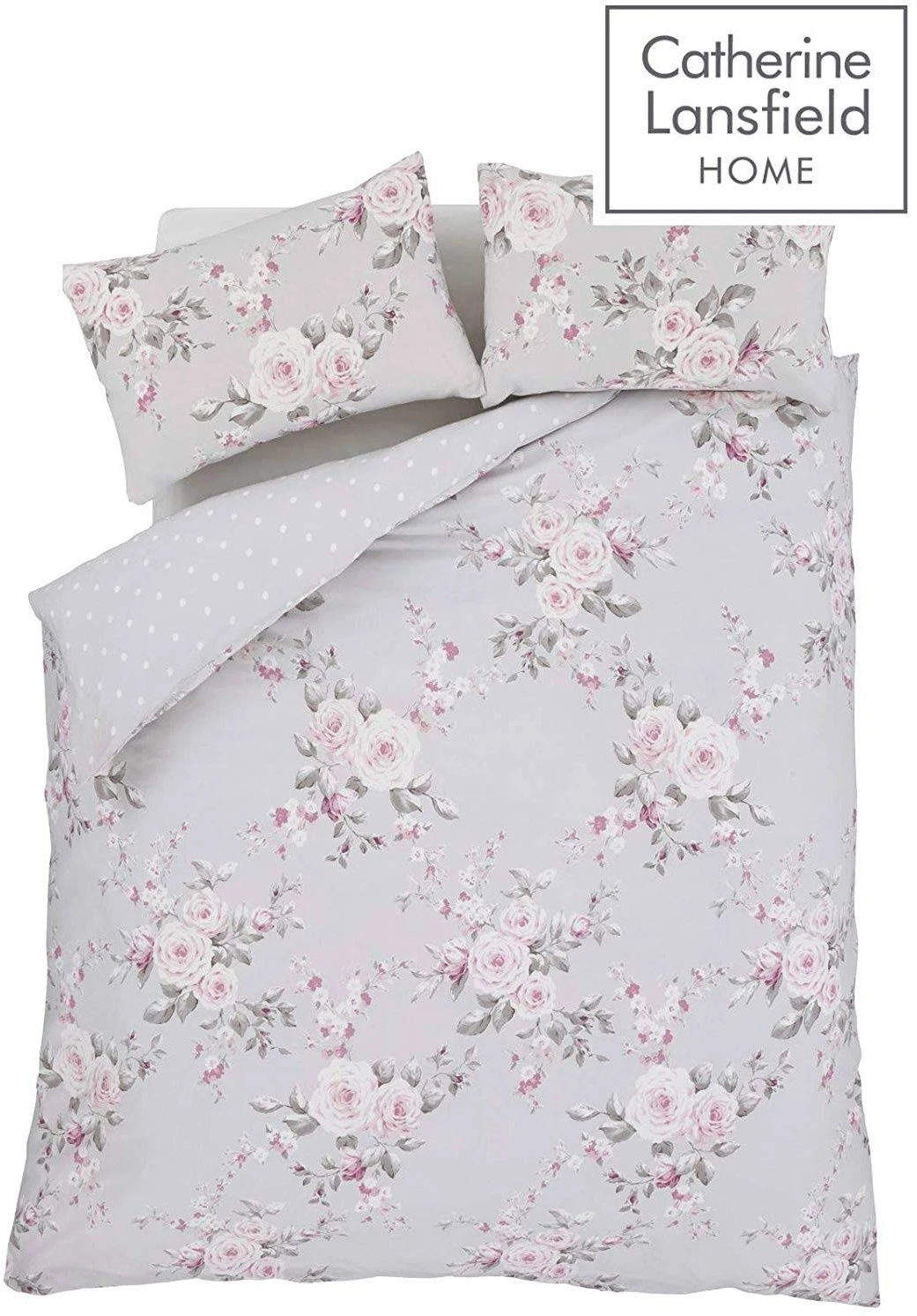 Catherine Lansfield Canterbury Bedding Set - Grey 4 Catherine Lansfield Canterbury Bedding Set - Grey - Image 2