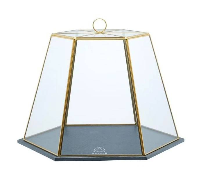 Artesa Slate Serving Cloche Brass 3 Artesa Slate Serving Cloche Brass