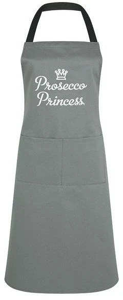 Prosecco Princess Apron Grey