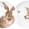 Wrendale Coupe Plates Set Of 2 Fox And Hare 16.5cm