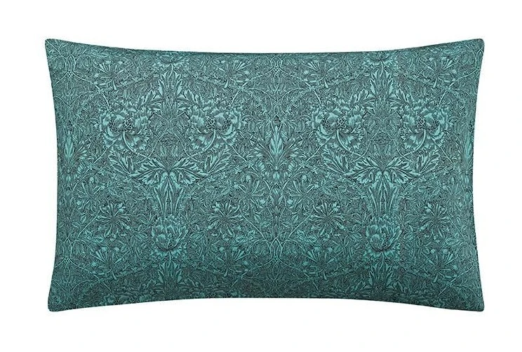 Morris & Co Honeysuckle & Tulip Standard Pillowcases Mulberry & Teal 3 Morris & Co Honeysuckle & Tulip Standard Pillowcases Mulberry & Teal