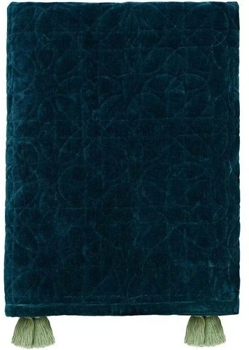 Morris & Co Honeysuckle & Tulip Quilted Throw Teal 3 Morris & Co Honeysuckle & Tulip Quilted Throw Teal
