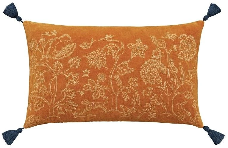 Morris & Co Honeysuckle & Tulip Cushion Saffron 3 Morris & Co Honeysuckle & Tulip Cushion Saffron