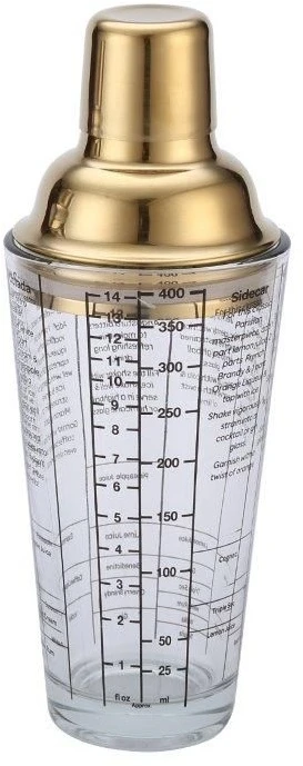 Taylors Eye Witness Glass Cocktail Shaker 400ml - Gold 3 Taylors Eye Witness Glass Cocktail Shaker 400ml - Gold