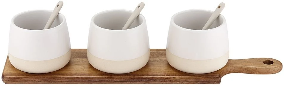 Ladelle Host Bowl And Paddle Serve Set White 3 Ladelle Host Bowl And Paddle Serve Set White