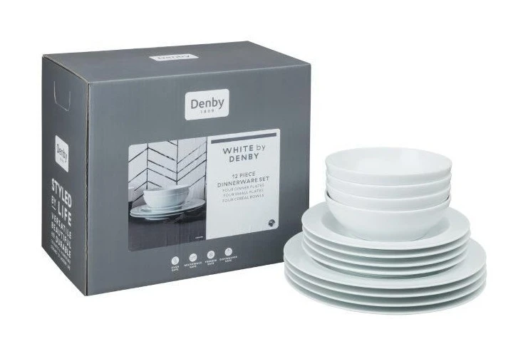 Denby White By Denby 12 Piece Dinner Set 3 Denby White By Denby 12 Piece Dinner Set