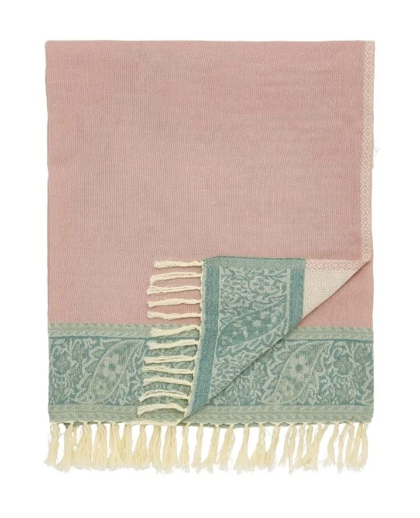 Morris & Co Strawberry Thief Pink Throw 3 Morris & Co Strawberry Thief Pink Throw