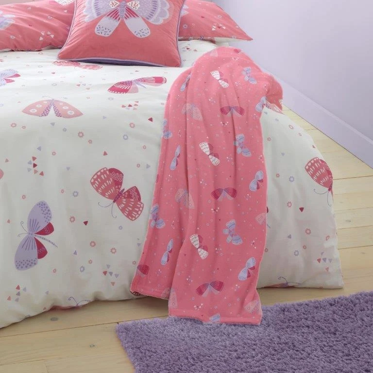 Bedlam Flutterby Butterfly Pink Throw 4 Bedlam Flutterby Butterfly Pink Throw - Image 2