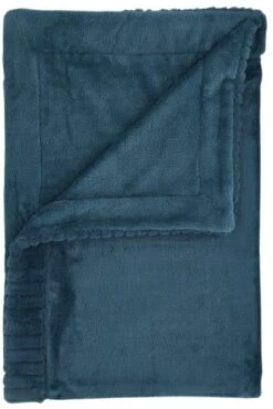 Catherine Lansfield Velvet & Fur Throw Teal