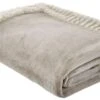 Catherine Lansfield Velvet & Fur Throw Natural -Home Furnishing Store 51320 30040