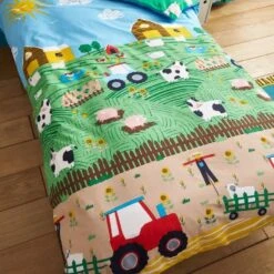 Catherine Lansfield Farmyard Animals Kids Duvet Cover Set - Single -Home Furnishing Store 51325 30027