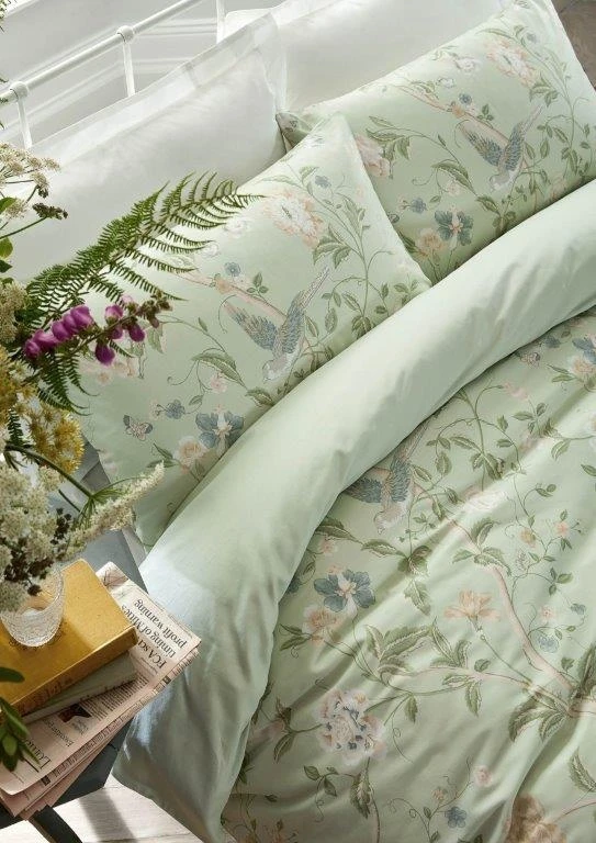 Laura Ashley Summer Palace Eau De Nil Pillowcase Pair 4 Laura Ashley Summer Palace Eau De Nil Pillowcase Pair - Image 2