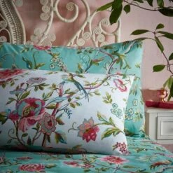 Furn Vintage Chinoiserie Floral Exotic Duvet Cover Set Jade