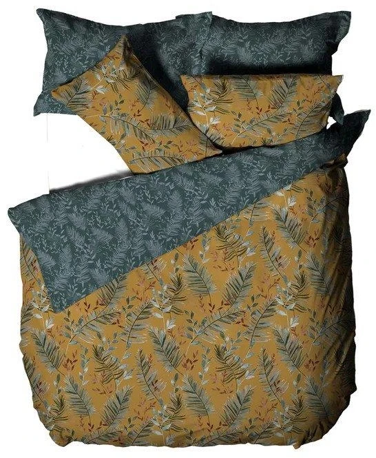 Furn Mazari Exotic Jungle Duvet Cover Set Mustard 4 Furn Mazari Exotic Jungle Duvet Cover Set Mustard - Image 2