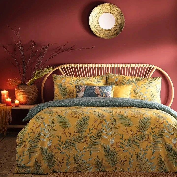 Furn Mazari Exotic Jungle Duvet Cover Set Mustard 3 Furn Mazari Exotic Jungle Duvet Cover Set Mustard