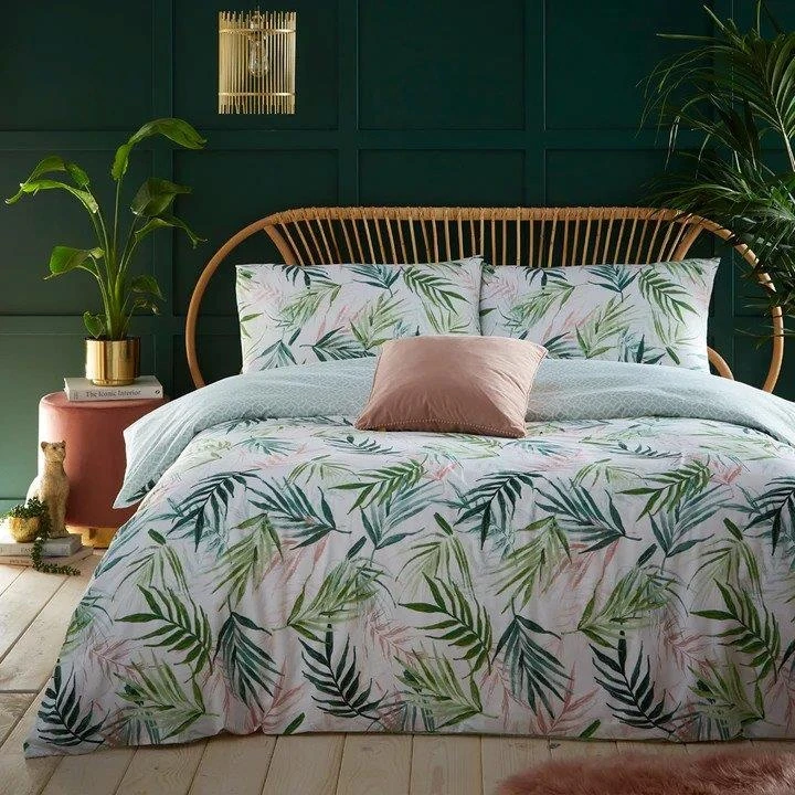 Furn Bali Palm Botanical Duvet Cover Set Green 4 Furn Bali Palm Botanical Duvet Cover Set Green - Image 2